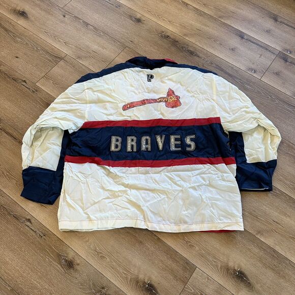 Vintage Atlanta Braves Jacket Pro Player Mens XXL Multicolor Windbreaker MLB 90s - Picture 2 of 12